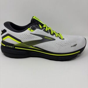 Brooks Ghost 15 Womens Size 9 Grey Lime White Athletic Running Shoes Sneakers